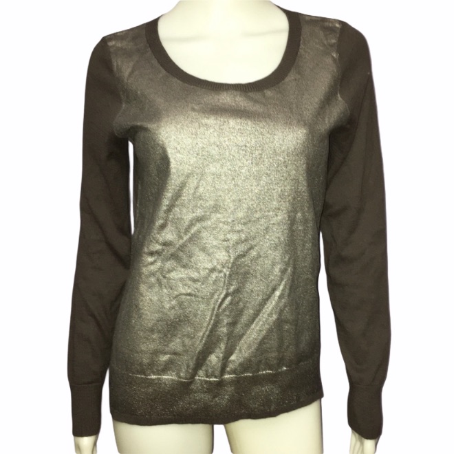Kenneth Cole New York Sliver Metallic Sweater Size Small